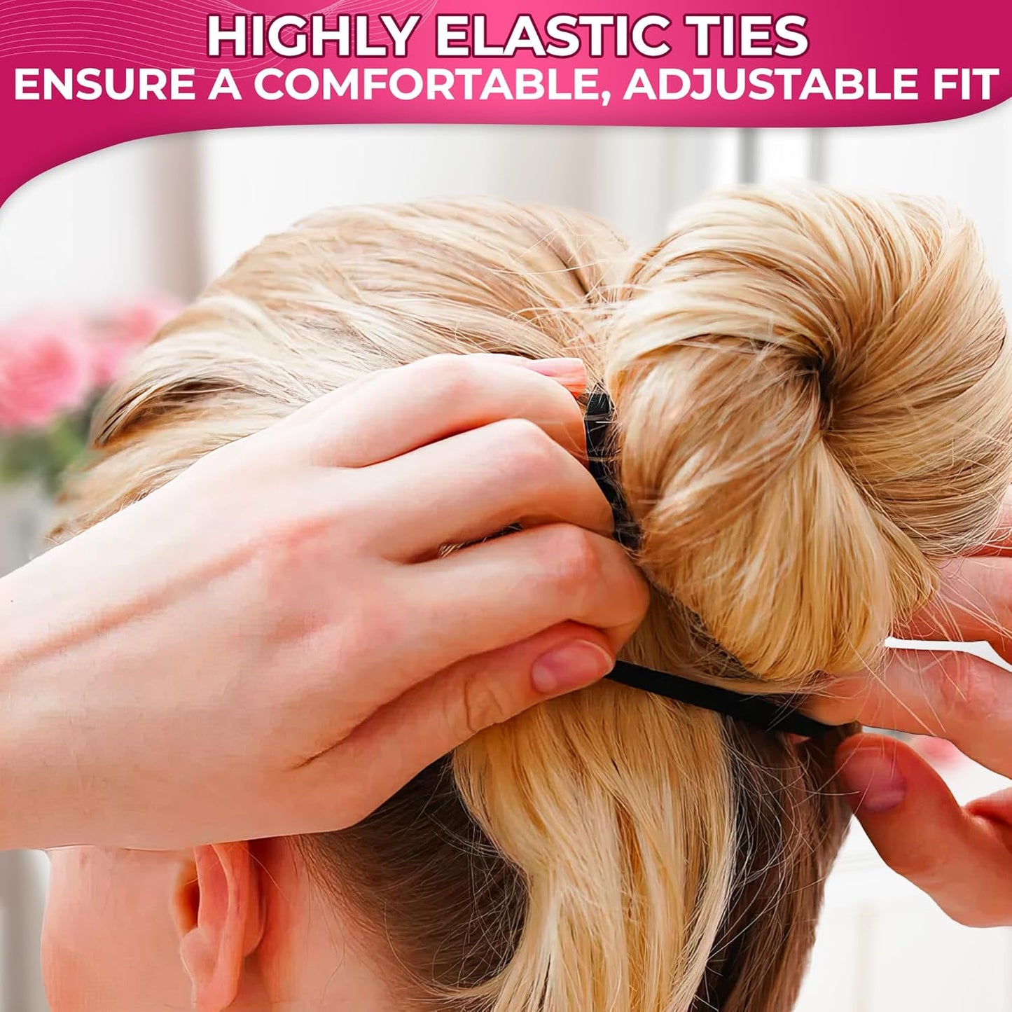 Black Elastic Hair Ties - 100Pcs Hair Ties for Thick Hair Pony Tails Hair Ties Black Hair Ties No Damage Hair Ties for Thin Hair - Hair Ties Small Ponytail Holders for Thick Hair Ties for Women
